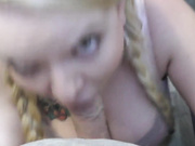 Толстая Luna Love сосет шикарный член бойфренда на кухне